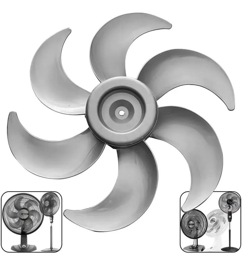 Hélice ventilador mallory 40 centímetro cinza 6 pás